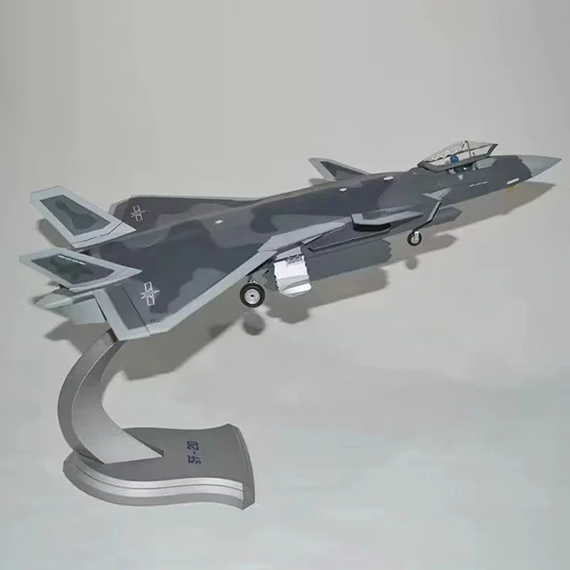 1:48 Scale J-20 Fighter Aircraft Model Diecast Alloy Static Display Classics Souvenir Collection Ornaments Toys Gifts Nostalgia