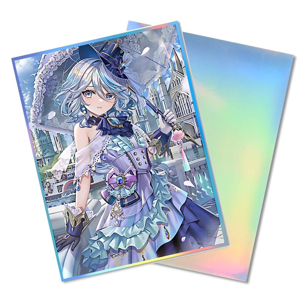 60 SZTUK Holograficznych Ochraniaczy na Karty z Motywem Kreskówkowym 67x92mm, Pasujących do Kart o Standardowym Rozmiarze MGT/PKM, Świąteczne/Halloweenowe