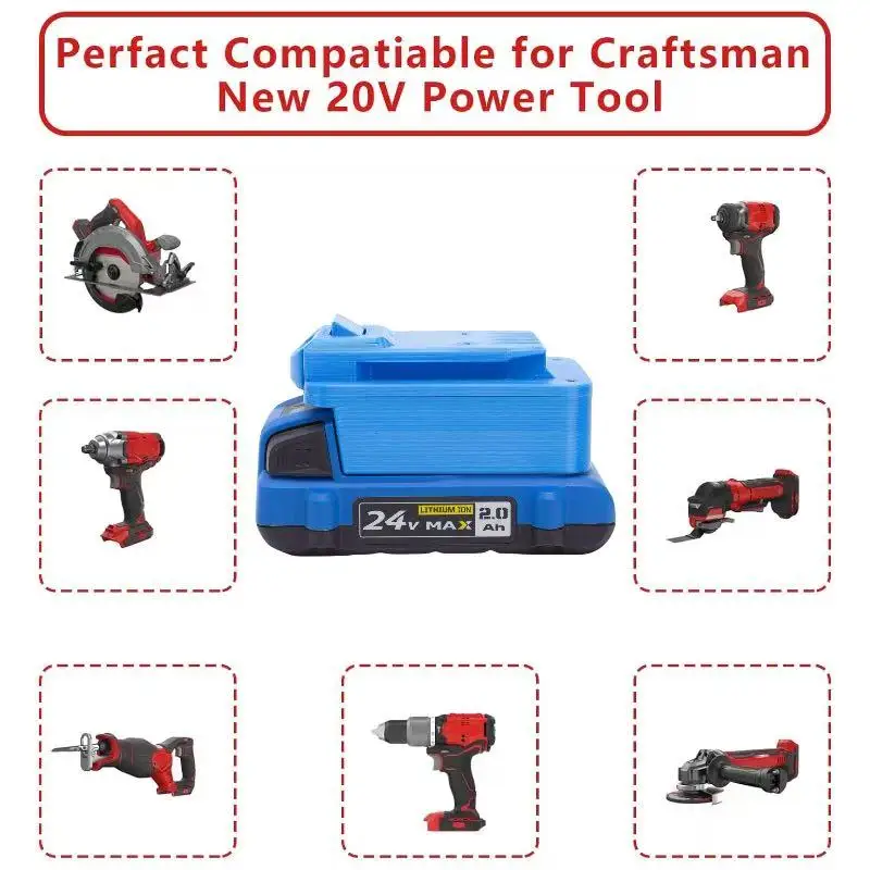 Batteries Converter Adapter For Kobalt 24v To For Dewalt/Bauer/Craftsman/RIDGID/Milwaukee Tools (without battery and tools)