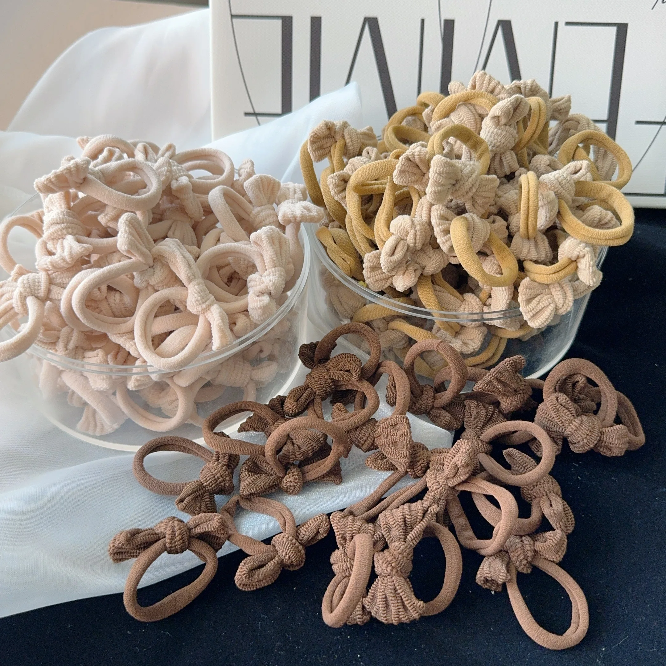 

5/10/15/20pcs Cute Girls Nylon Bow Hair Ties Candy Elastic Bow Hair Bands Pigtails Rope Rubber Hair Gum Scrunchies Accessories