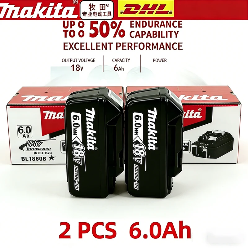 

Makita Original Lithium ion Rechargeable Battery 18V 6000mAh 18v Replacement Batteries BL1860 BL1830 BL1850 BL1860B