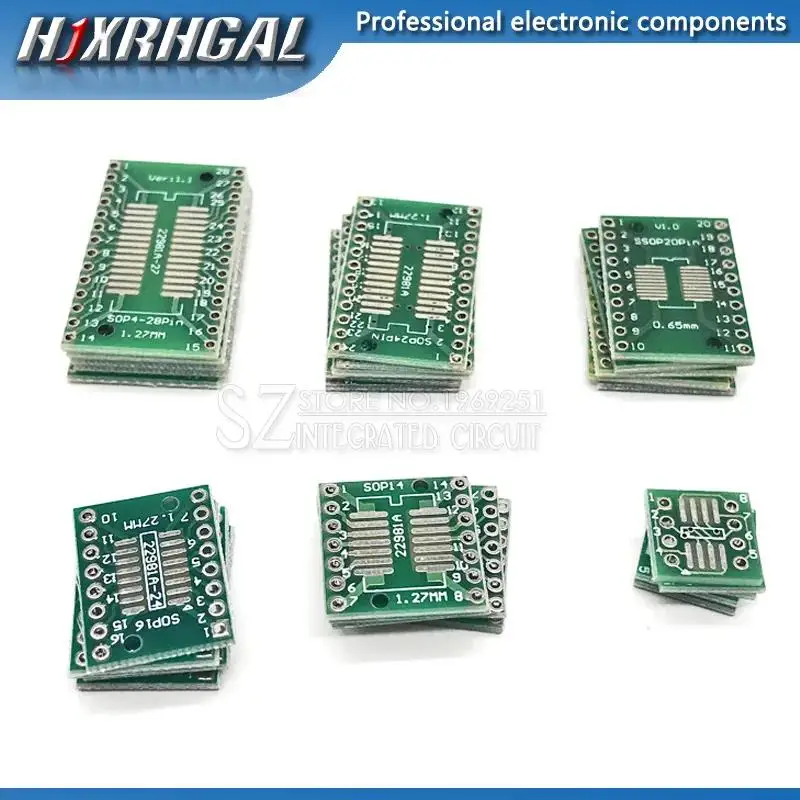 30PCS Zestaw płytek PCB SOP24 SOP8 SOP14 SOP16 SOP20 SOP28 SMD Turn To DIP Adapter Converter Plate SOP 8 14 16 20 24 28 Ibuw