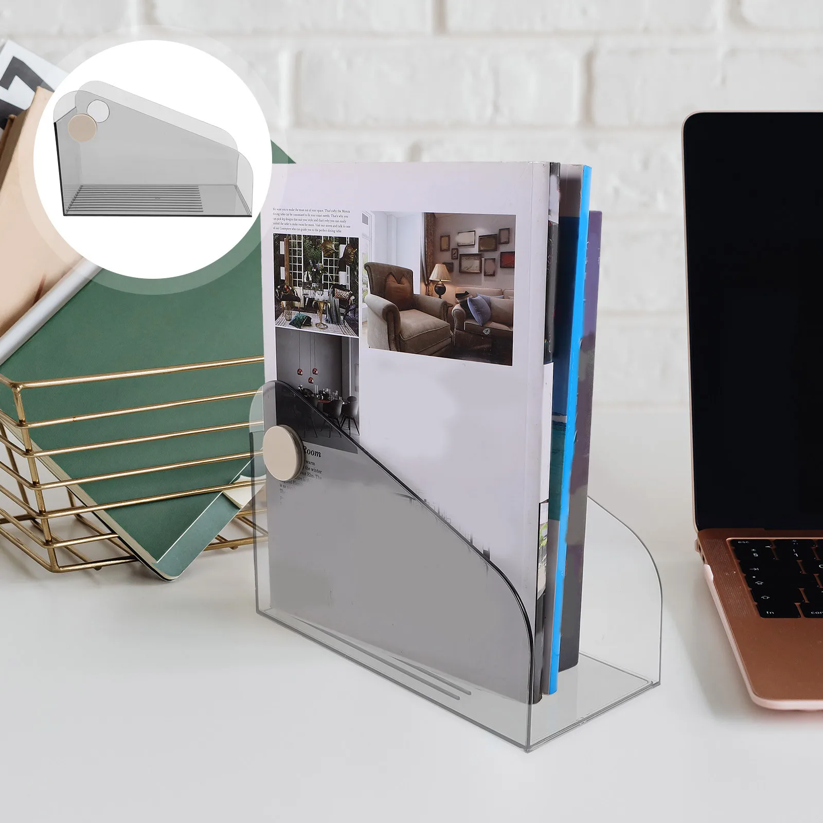 

File Holder Simple Practical Desktop Organizer Pet PP Storage Box for Files Documents Magazines Office File Folder Storage Box