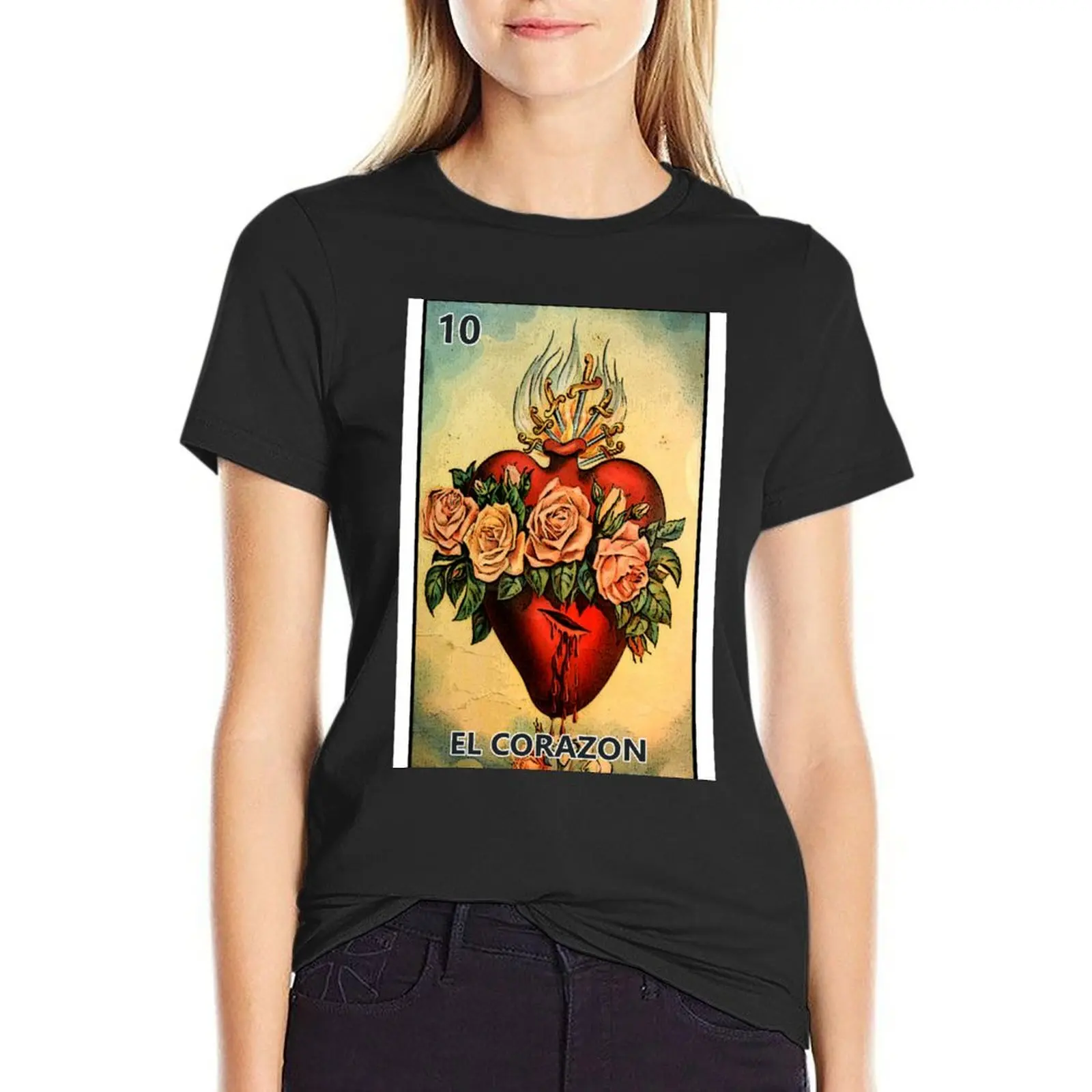 

El Corazon T-Shirt lady clothes cute clothes Aesthetic clothing oversized workout t shirts for Women