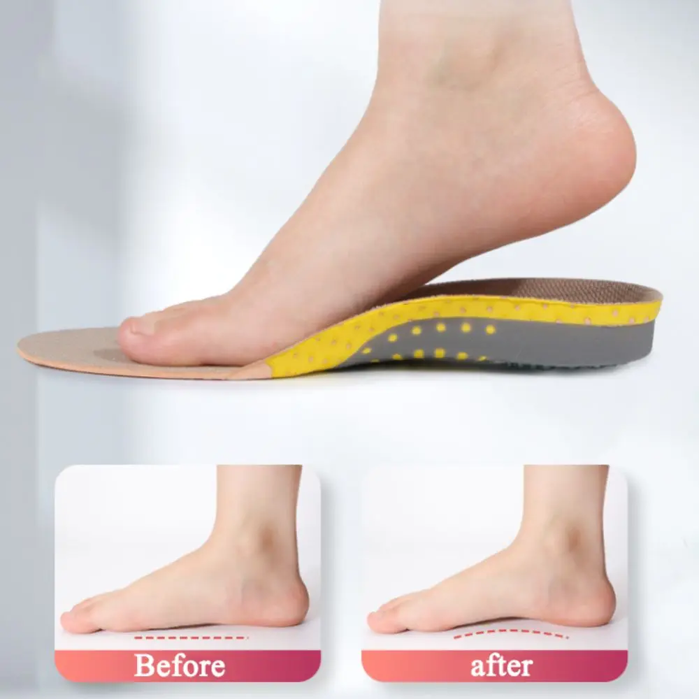 

High Elastic Cushion Orthopedic Insoles Leg Correction Cuttable Flat Foot Insoles Orthotic EVA Flat Arch Support Insoles