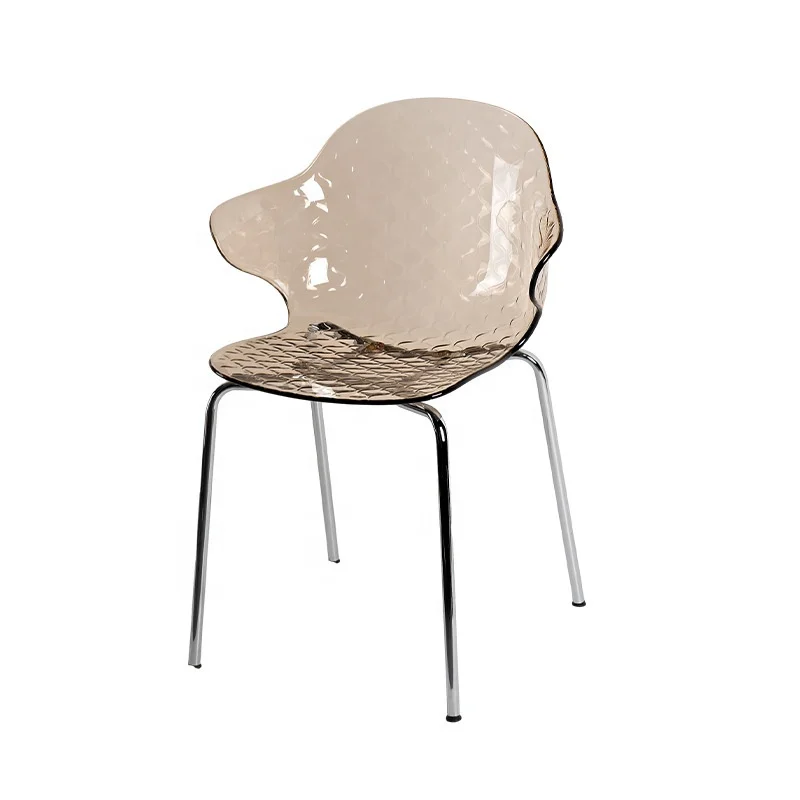 

Light Luxury Cafe Dining Chair Backrest Negotiation Chair Transparent Crystal Stool