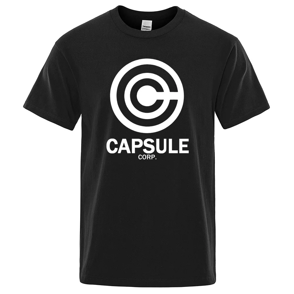 

Men Short-sleeve New Funny Capsule Corp Print Tees Cotton Loose Breathable Graphic T Shirts Casual Streetwear Tops Men Clothing
