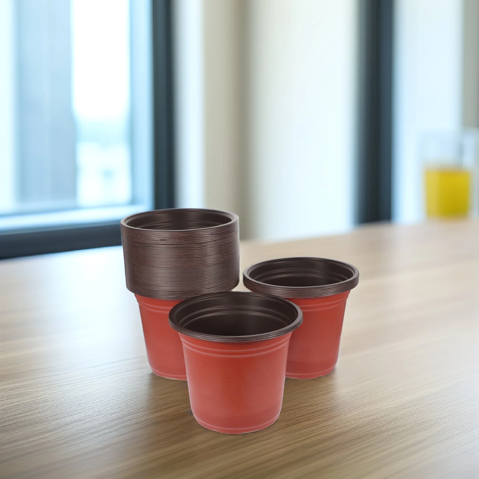 150 قطعة أواني الحضانة أواني النباتات البلاستيكية لثقوب الصرف العصارة اناء للزهور لوازم الحدائق زراعة داخلية وخارجية #6