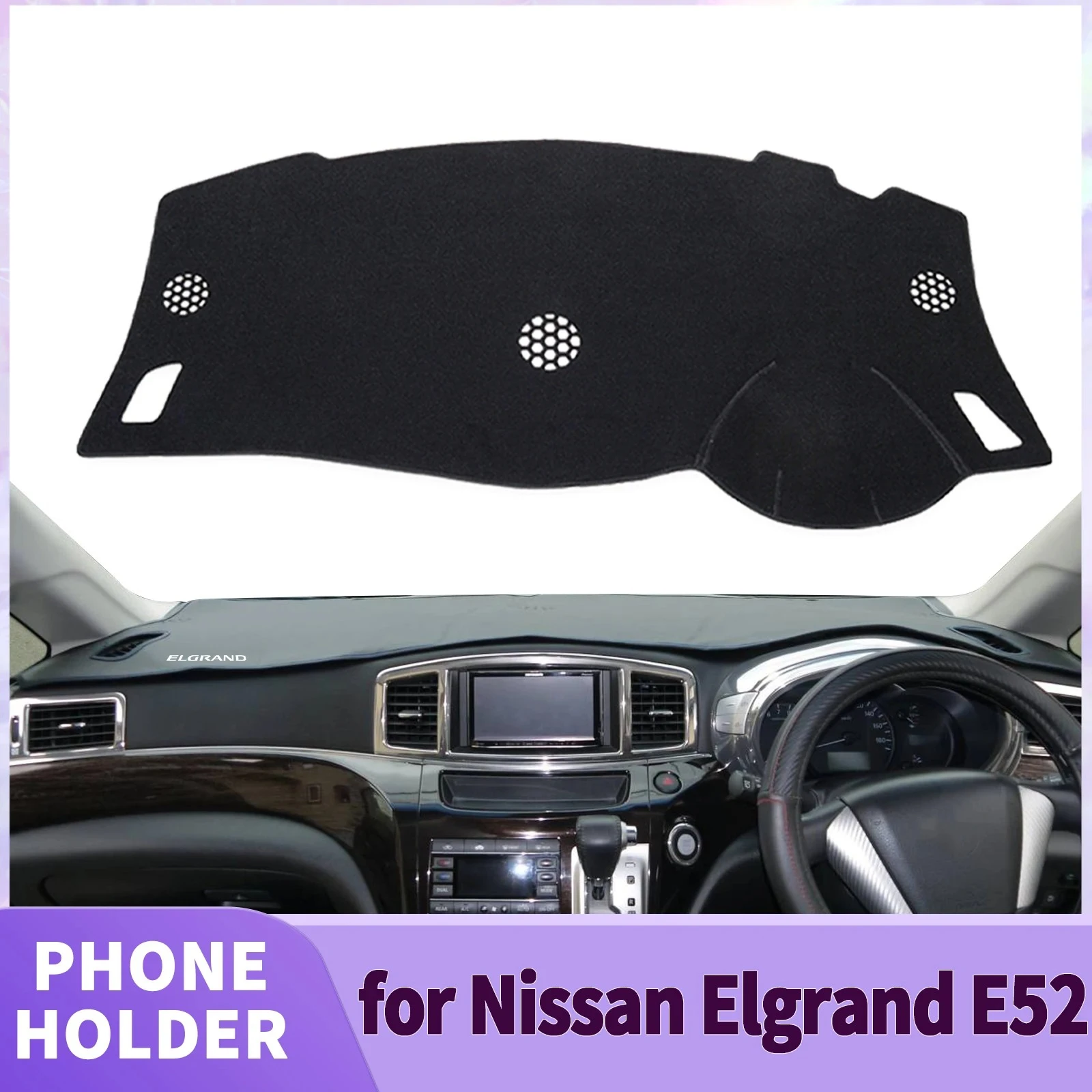 

fit for Nissan Elgrand E52 RHD Accessories Car Dashmat Dashboard Cover Pad DashMat Sunshade Protective Carpet
