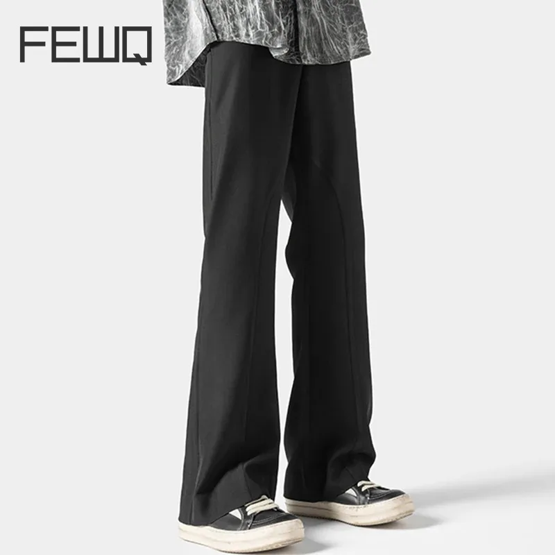 

FEWQ Spring New Men Pants High Street 2024 Solid Color Korean Fashion Straight Leg Simple Casual Male Trousers 24X8114