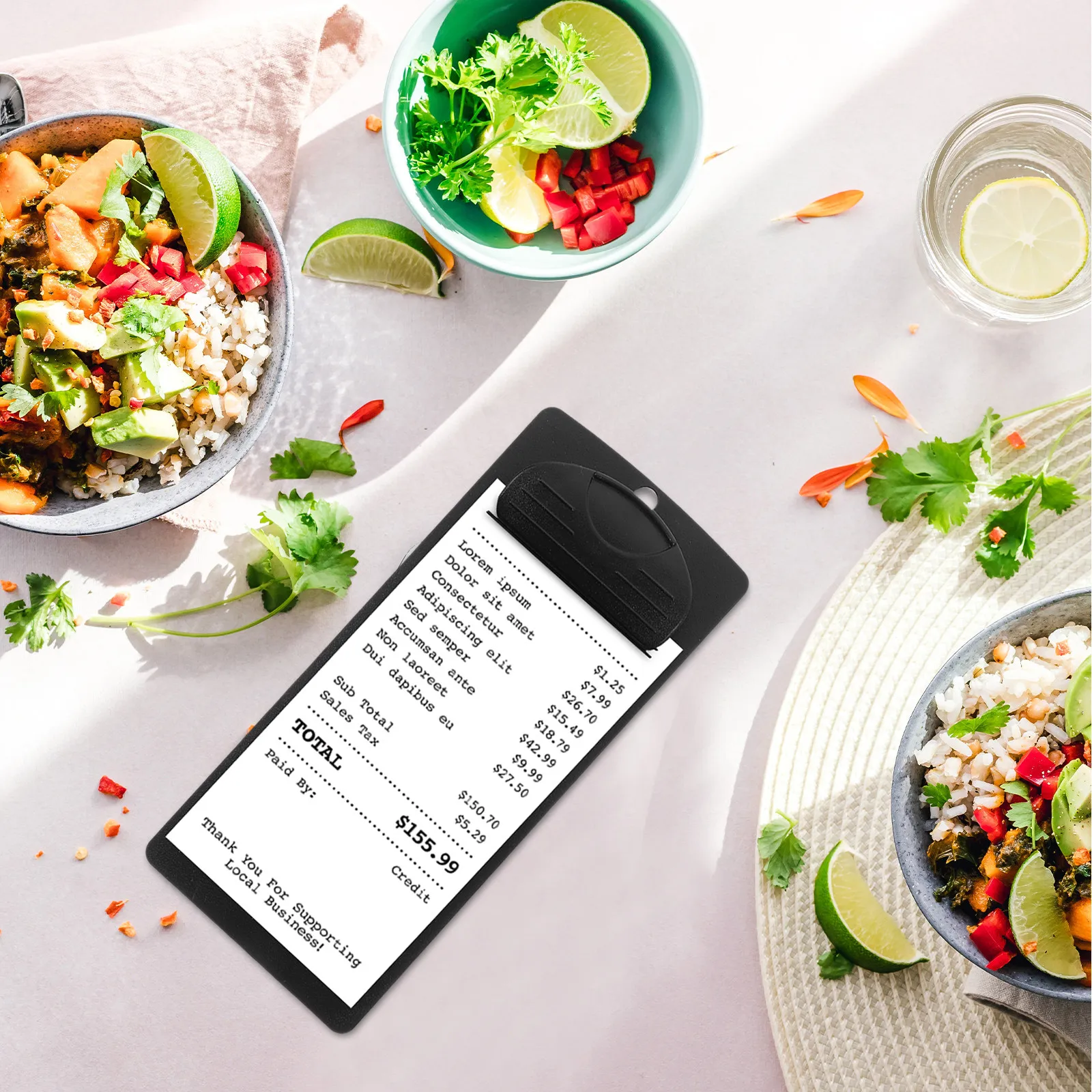 

Набор из 4 черных пластиковых планшетов-клипбордов для меню, 8x18 см, компактные, легкие, складные, для ресторана, для счетов и чеков, поднос для гостей