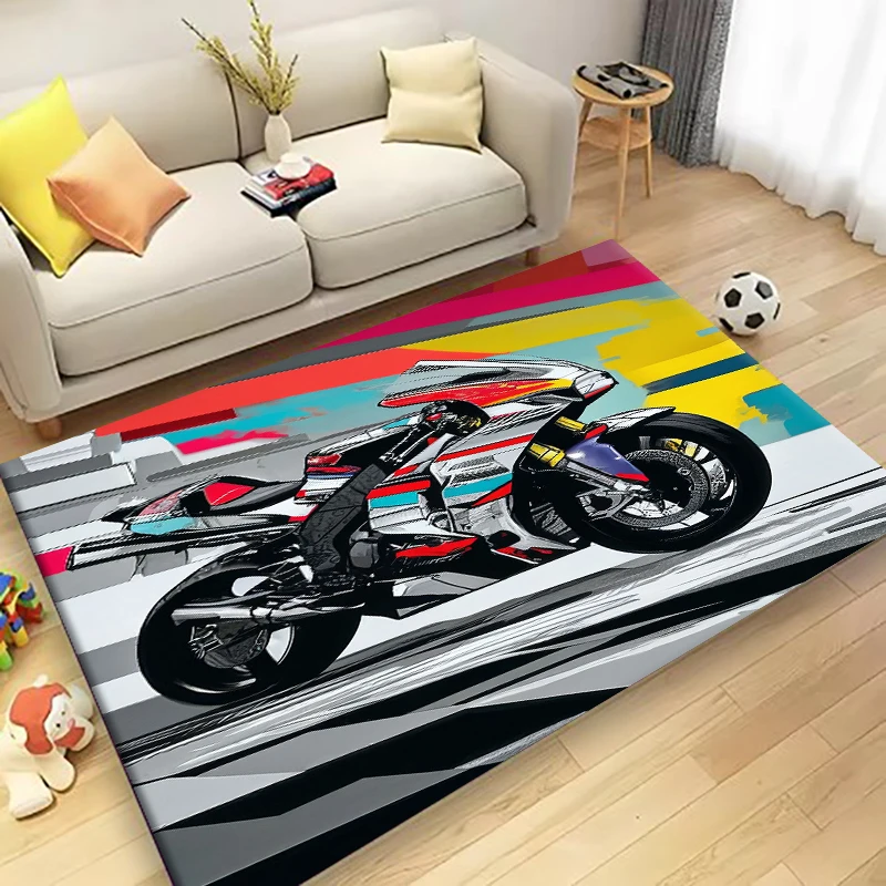 3Dprinted motorcycle racing carpets with custom sized multi functional and anti slip features suitable for living bedroom rugs