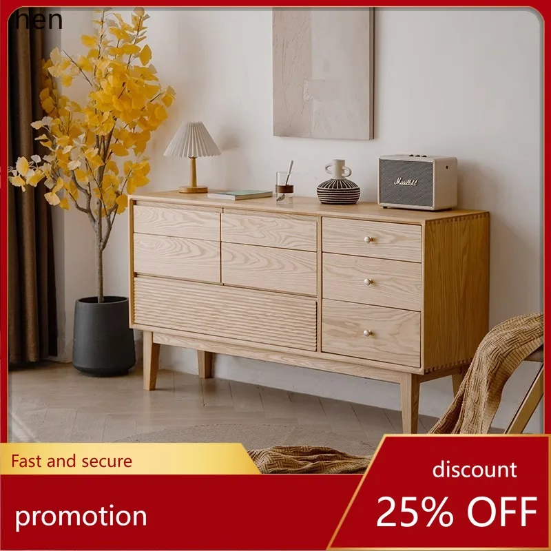 

LXC Solid Wood Storage Cabinet Simple Bedroom Bedside Cabinet Home Natural Wood Storage Cabinet