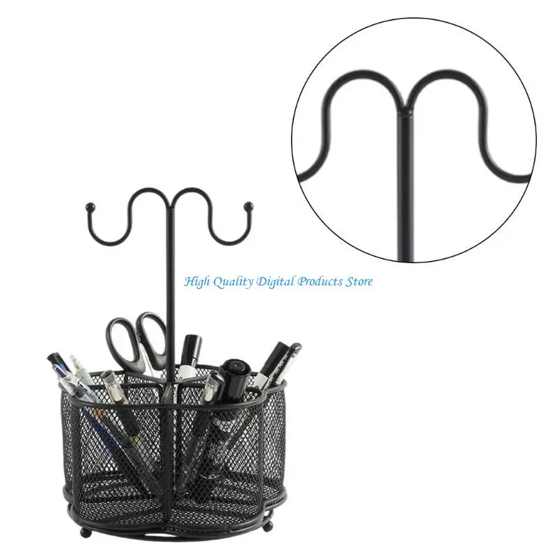 U2JE Multifunctional Desk Organiser Pen Holder with 5 Compartments and Keychain Hook