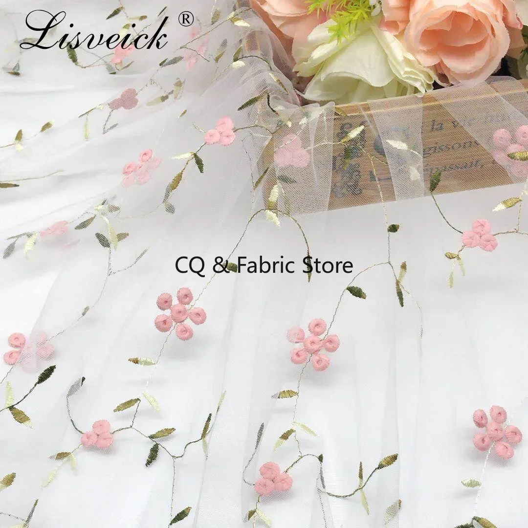 

1 ярд 135 см трехмерная цветочная сетка с вышивкой, тюль, кружевная ткань, материал, пришить свадебное платье, одежду, лоскутное шитье, сделай сам