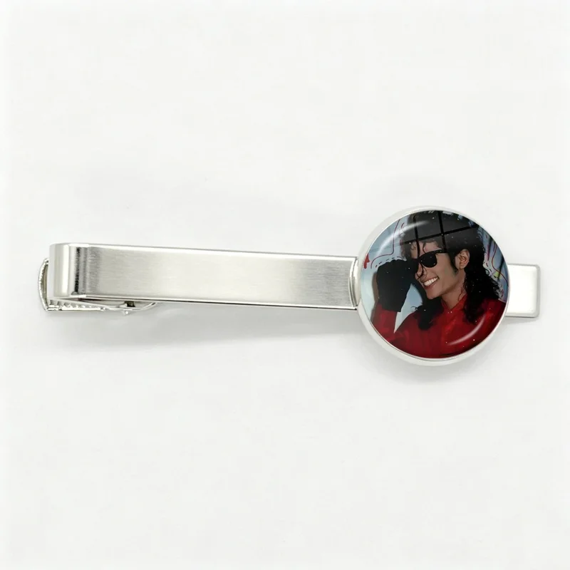 Men Fashion MJ Dance King Michael Jackson Tie Clips Personality Jewelry Men Necktie Clip Pin Suit Accessories