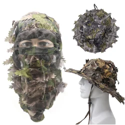 Ghillie kamuflaż liściasty kapelusz/Boonie czapki 3D czapka kominiarka nakrycia głowy czapka taktyczna turcja Camo Hunter akcesoria myśliwskie