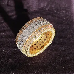 Luxury Big Ring for Women Rotatable Spinner Cubic Zirconia Paved Ring