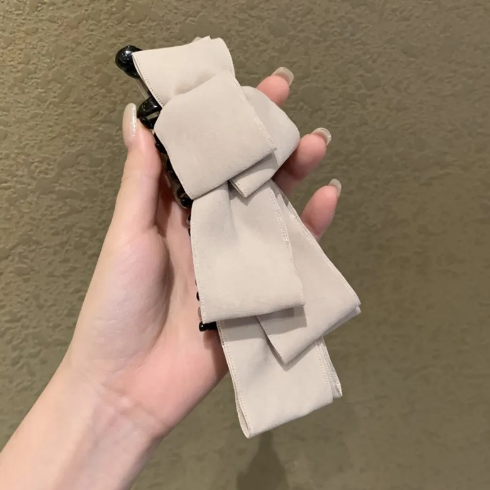 

Elegant Autumn Winter Bow Banana Clip Korean Suede Bowknot Hair Clip Multi Layer Girls Hairpin Ponytail Barrettes Headwear