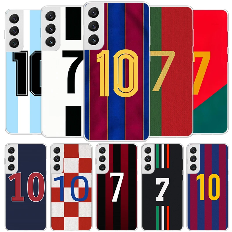 FootBall SuperStar Number C 7 10 Cover Phone Case For Samsung Galaxy S25 S24 Ultra S23 S22 Plus S21 S20 FE S10 + S10E Soft Funda