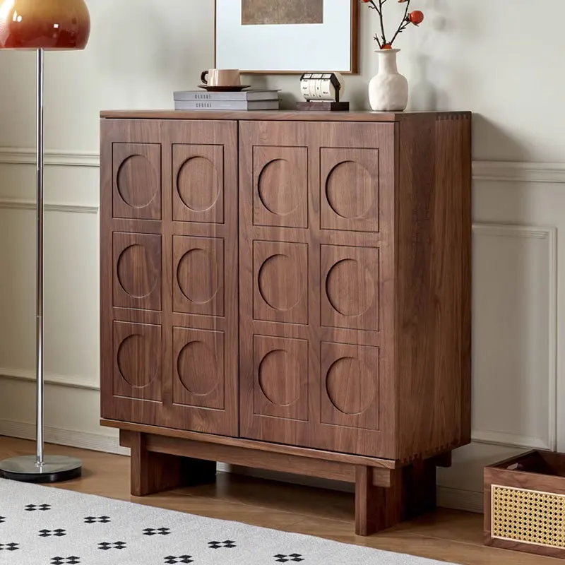 

Customizable Vintage Medieval Cabinet Black Walnut Side Cabinet