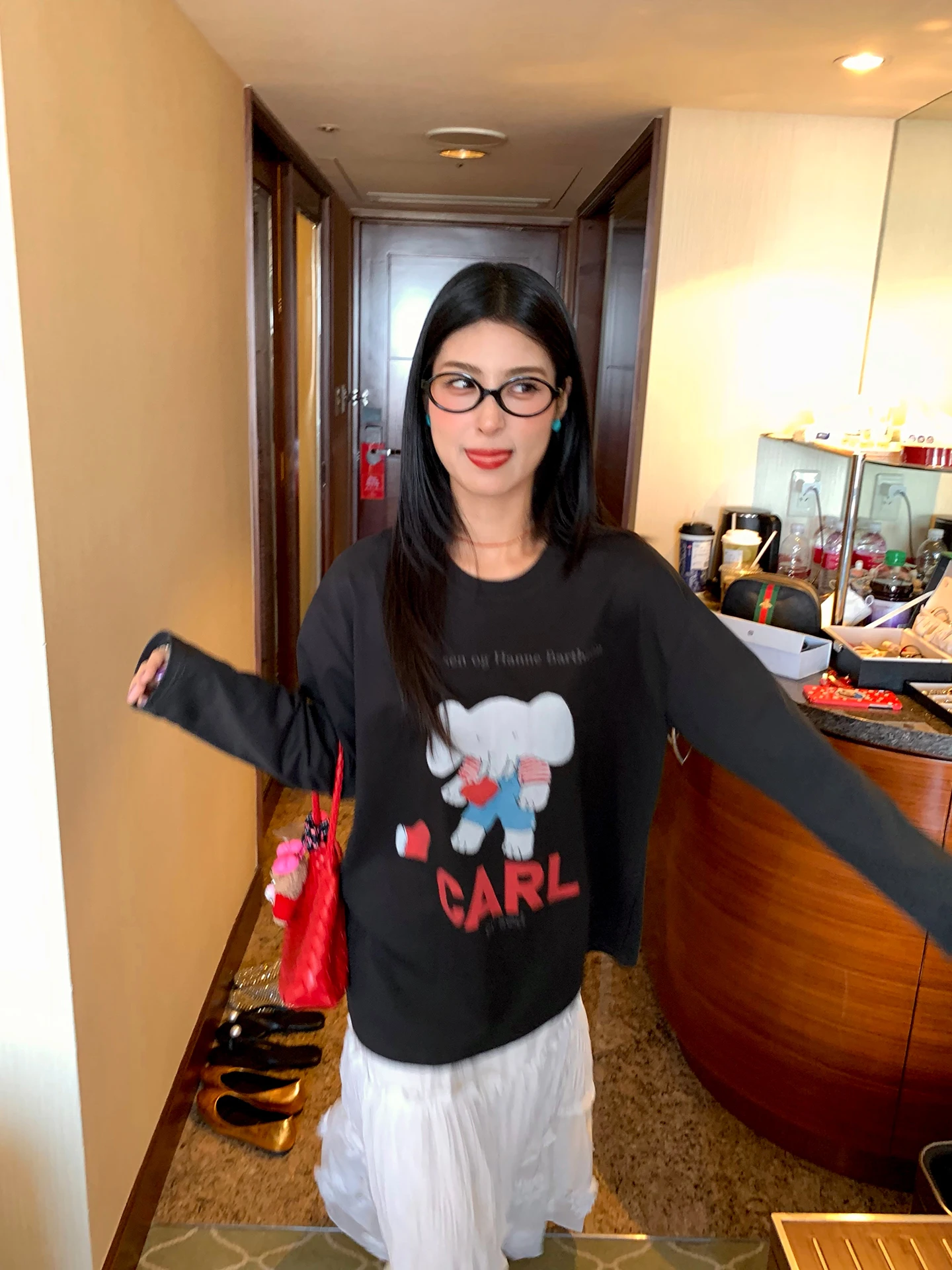 

Женская свободная корейская футболка с принтом Deep ey Long Sve, осенний топ TeFamanini, брендовый хлопковый топ для поездок на работу