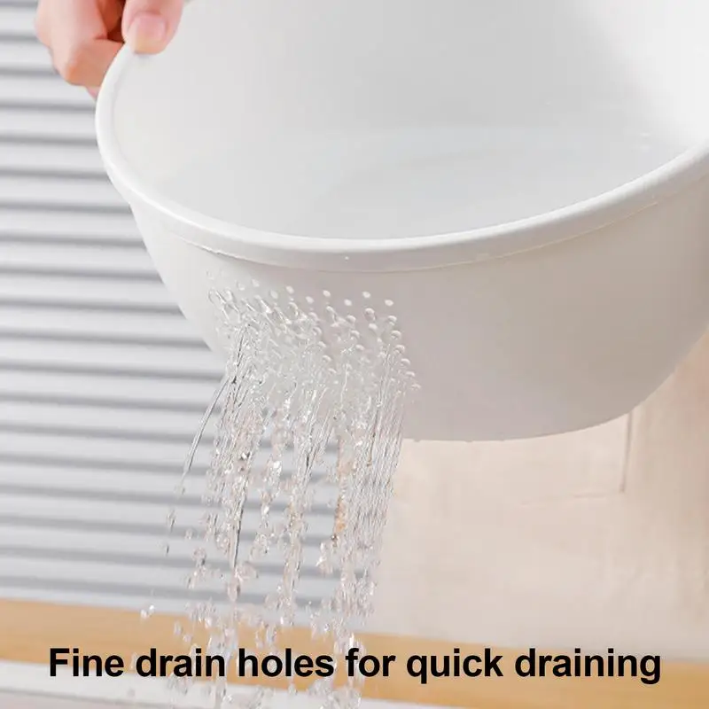 الأرز غربال مصفاة بلاستيكية السلطانية المطبخ استنزاف سلة مصفاة السلطانية مع المصارف الجانبية مصفاة سلة تنظيف أدوات الشطف