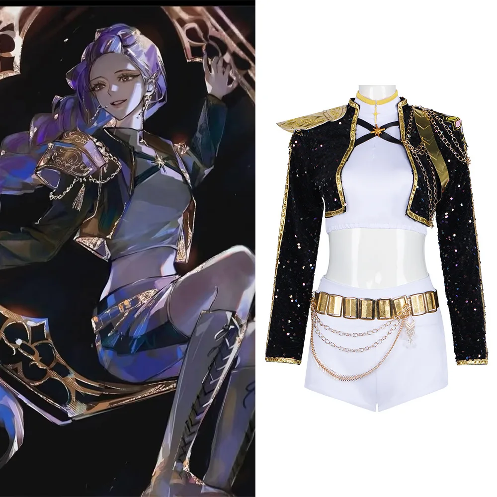 

K-POP Witch Hunters Girl Group Cosplay Costume, Zoe Rumi Black Performance Costume For Stage Show