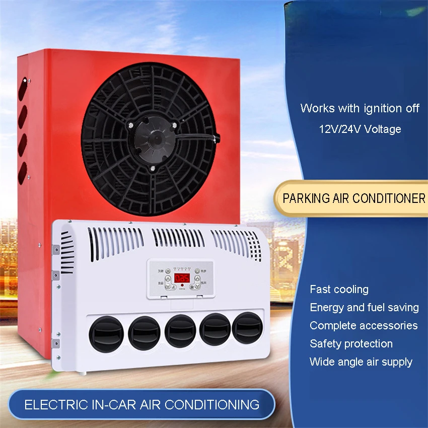 12V/24V Electric air conditioning refrigeration integrated machine for buses,truck,excavators,harvesters,agricultural machines