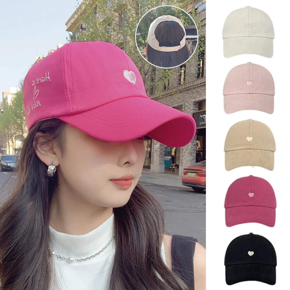 New Ponytail Baseball Caps For Women Girls Summer Sports Cap Fashion Casual Love Embroidery Cap Sun Hats Adjustable Snapback Hat