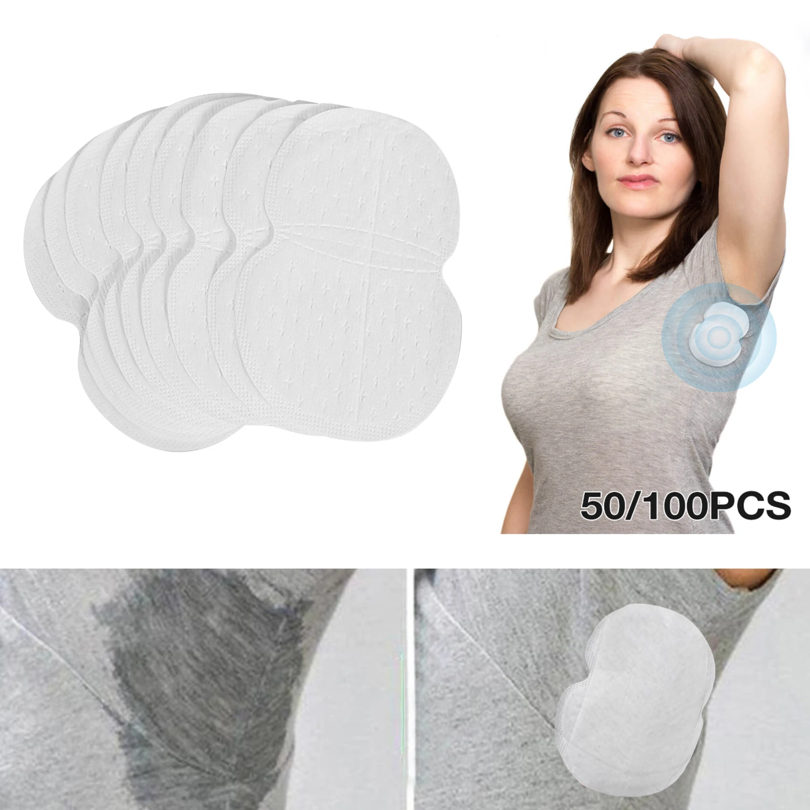 

50/100 шт. одноразовые подушечки для подмышек, впитывающие пот патчи, летние дезодоранты, нетканые подушечки, дышащие, ультратонкие