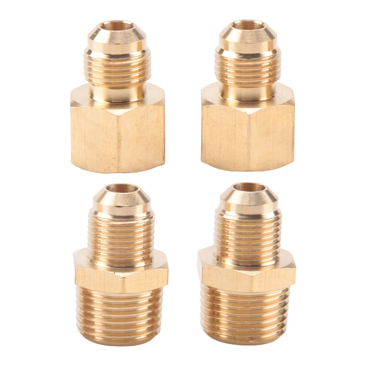 Flexible Gas Line Hose Brass Connector,1/2Inch Male Flare x 1/2Inch Male NPT & 1/2Inch Male Flare x 1/2Inch Female