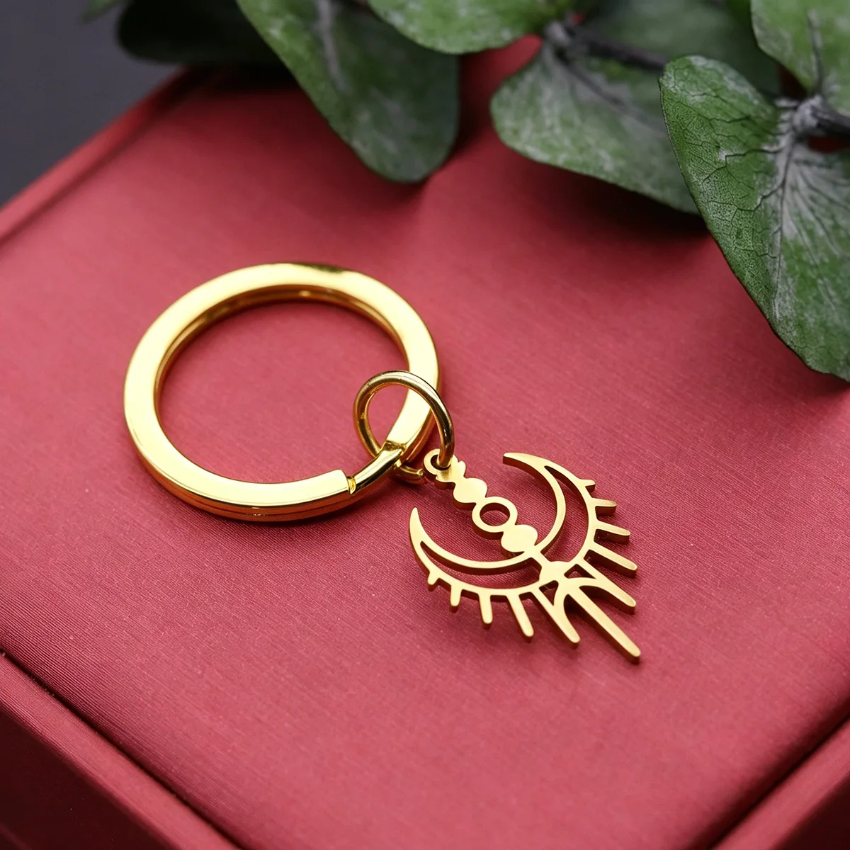 Todorova Hecate Crescent Keychain, Wicca Magic Moon Totem Pendant, Stainless Steel Bag Charm