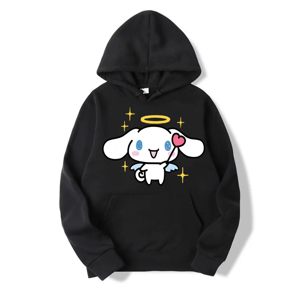 2024 New Fashion Women Hoodie Cinnamoroll Kuromi Family Cartoon Anime Men Pullover Spring Autumn Couple Sweatshirt Clothes Tops