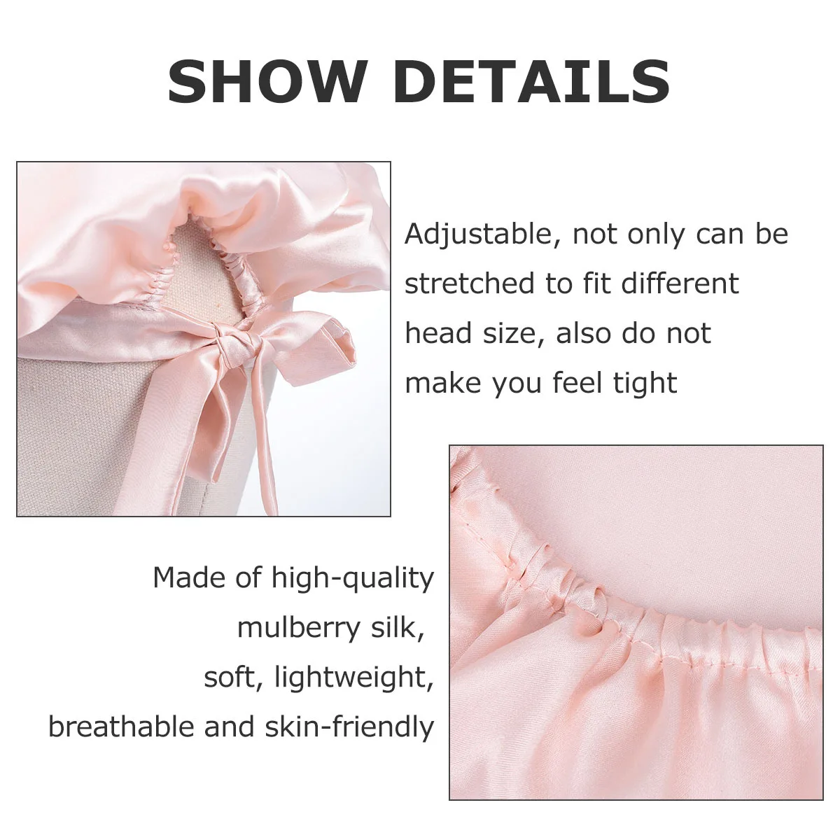 

Регулируемая шелковая шапочка для ночного сна, мягкая дышащая легкая накидка для волос для женщин и девочек, защита кожи головы, поддерживающая влагу