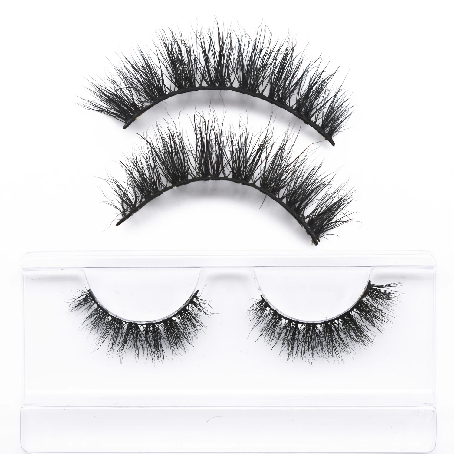 M54 Mink Lashes Fluffy Round Eyelashes 3D Mink Lashes Fake Eyelash Winged Look Full Strip Lashes Soft False Eyelash Makeup Lash