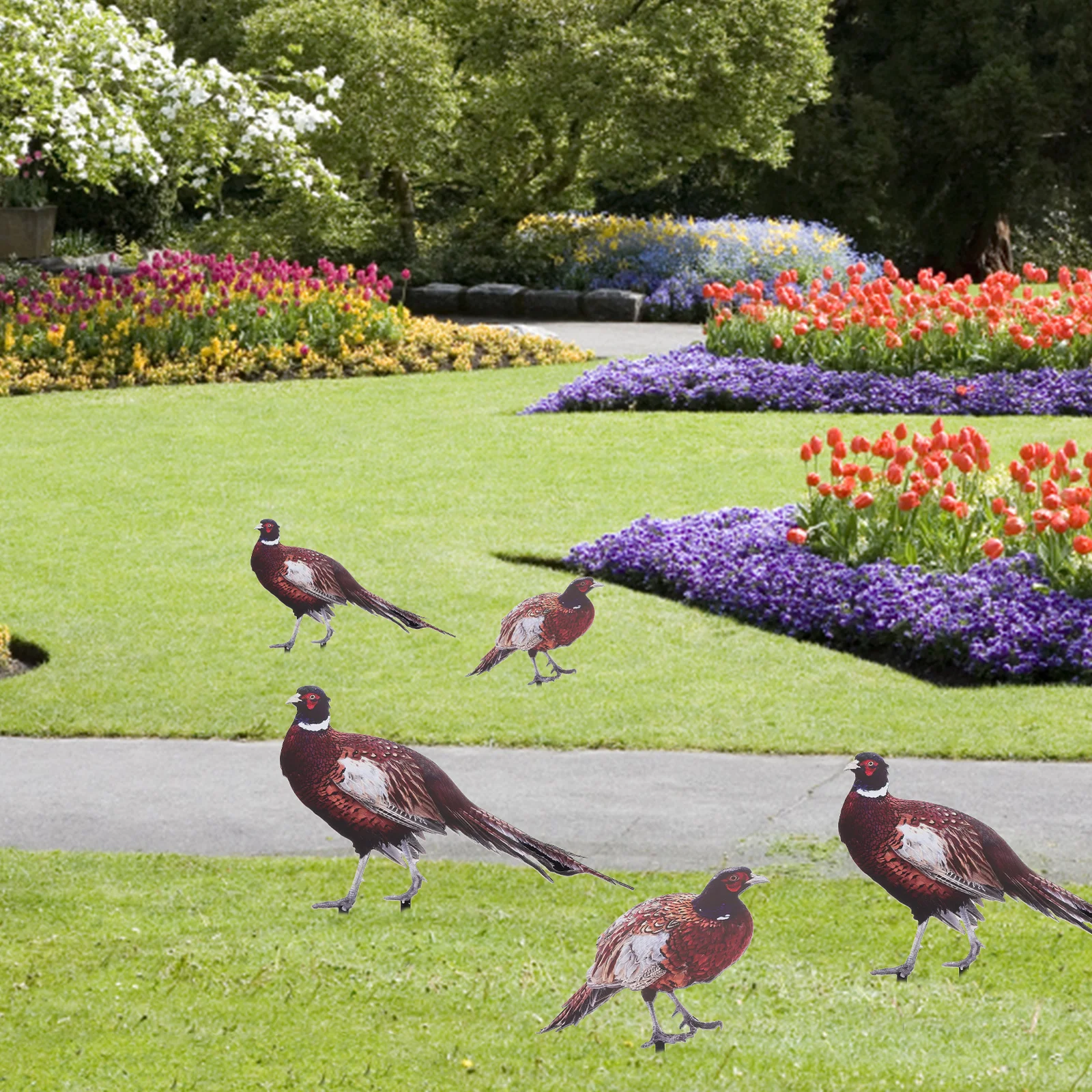 

2pcs Acrylic Decoration Stake Lifelike Pheasant Garden Insert Durable Lawn Ornament For Yard Park Flower Pot Pheasant Stake