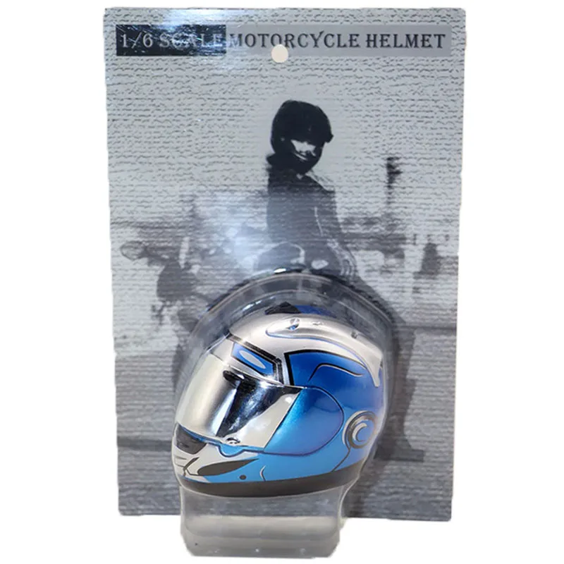 

Diecast 1/6 Alloy Motorcycle Helmet Model Street Bike Racing Helmet Classics Adult Scene Accessory Gift Static Display