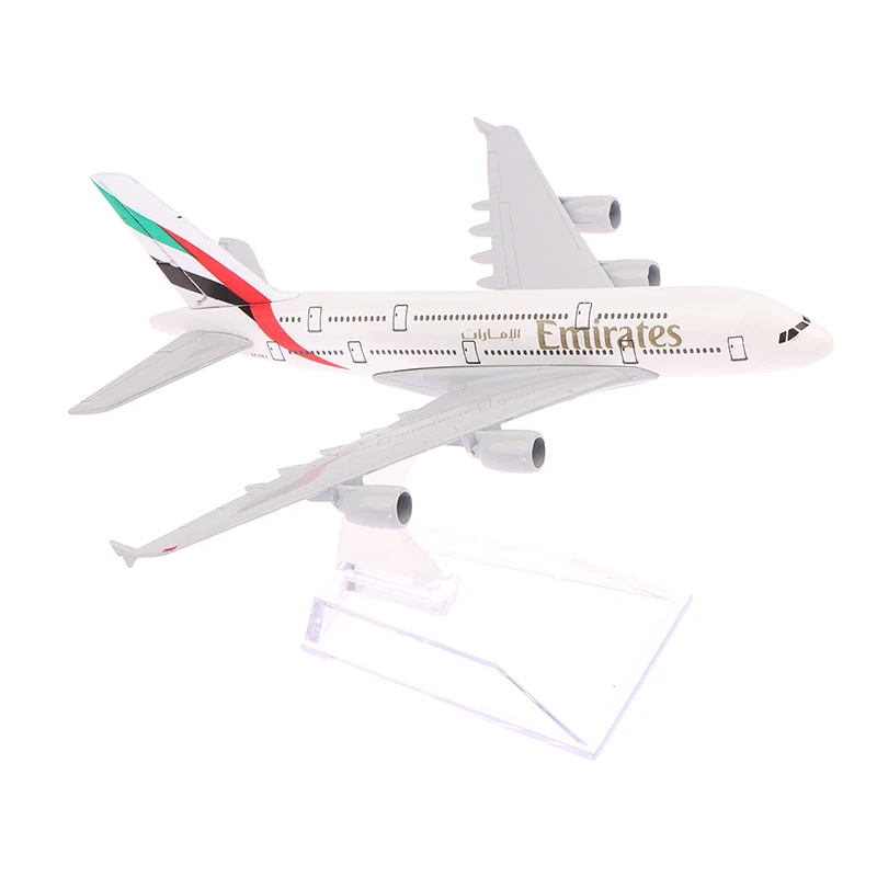 Avion en métal à collectionner pour garçons, modèle moulé sous pression, jouets d'avion d'aviation, cimetière, Emirates Airlines, A380, 16cm, 1:400