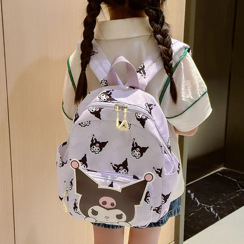 กระเป๋านักเรียนน่ารัก Sanrio Hello Kitty น่ารัก Kuromi Cinnamoroll กระเป๋าโรงเรียนกระเป๋าของฉันเมโลดี้ของขวัญคริสต์มาสสำหรับเด็กความจุสูง