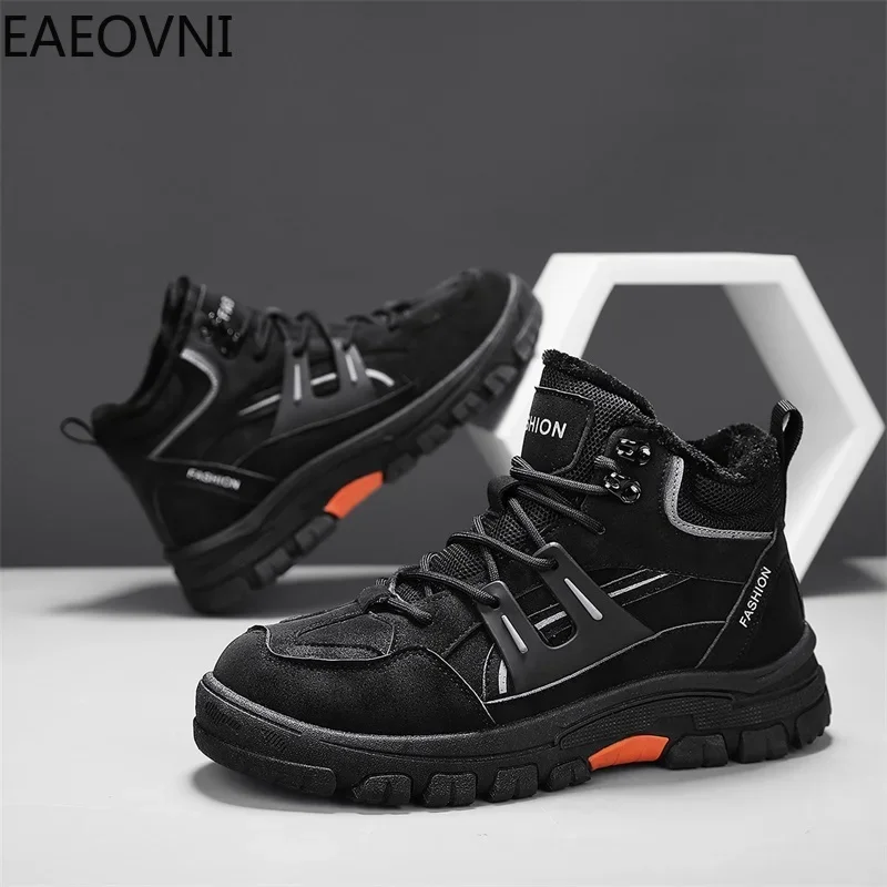 Men's Boots Causal Shoe for Men Round Toe Trendy All-match Personality Winter Boot British Style Thick Bottom Designed New Style