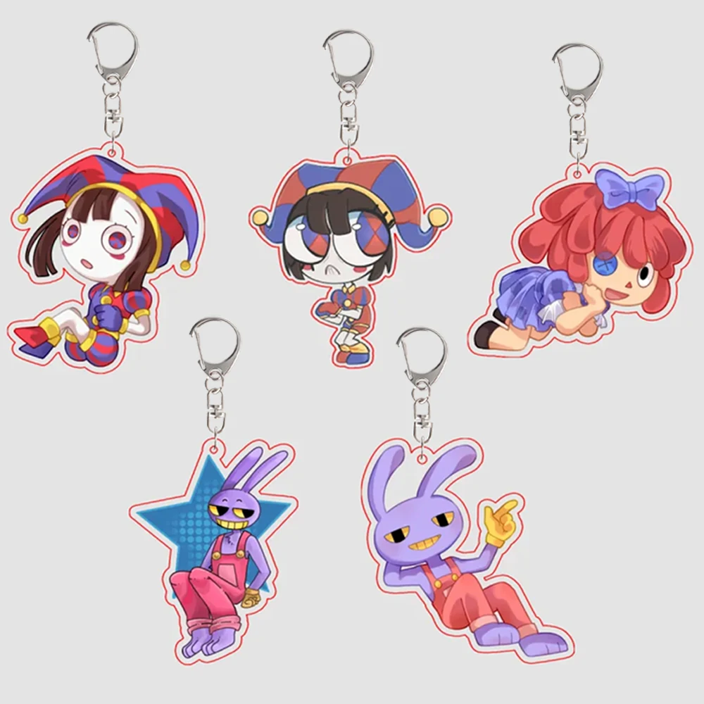 

For TADC Pomni Jax Ragatha Anime Peripheral Acrylic KeyChain Exquisite Cartoon Cute Backpack Accessories Pendant Festival Gift
