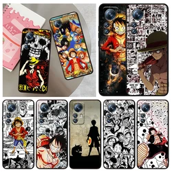 One Piece Animation Cartoon Black Cover Phone Case For Xiaomi Mi 14 13T 13 12T 12 11T 11i 11 A3 10T 10 CC9E 9 Pro Lite Ultra 5G