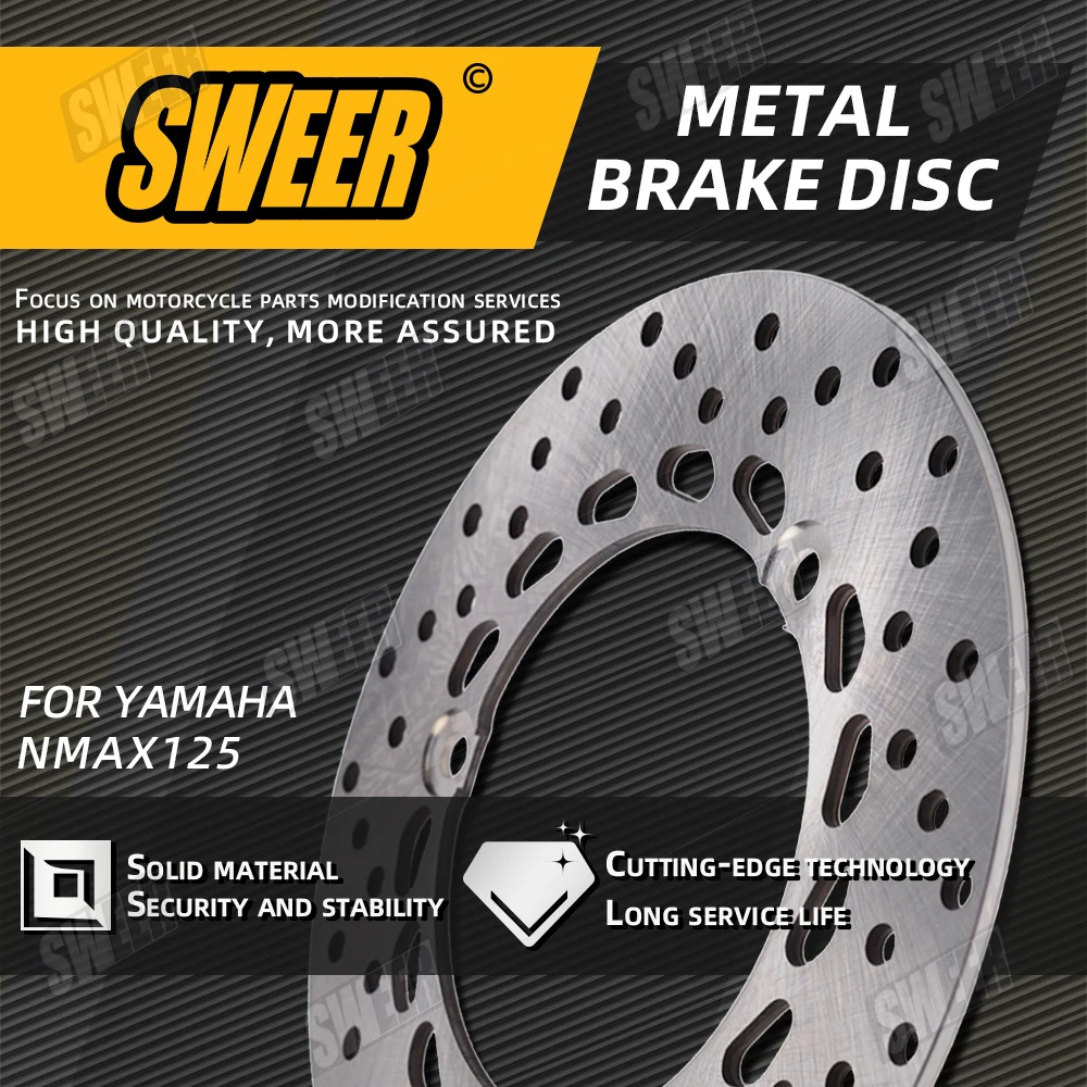 Motorcycle Front Rear Brake Discs Rotors For YAMAHA NMAX155 125 2017-2024 Motorbike Replacement Parts Front Disc Brake Pad