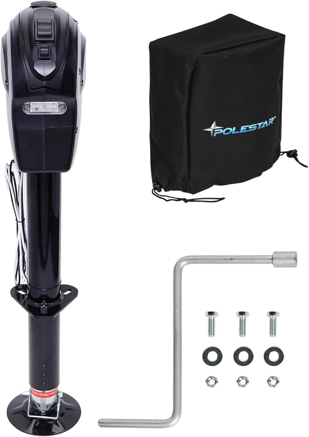 5000lbs Electric Trailer Jack with Waterproof Cover & LED Light, 12V DC for
