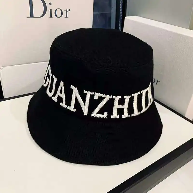 Topi Wanita Musim Semi Gugur Model Fisherman Bordir, Topi Pelindung Wajah, Topi Hip Hop Streetwear, Topi Bucket Trendi Musim Panas