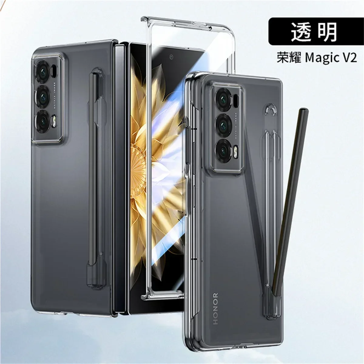 Matte Armor Handyhülle für Honor Magic V3 V2 VS2 PC, Hartschalenschutz, stoßfester Filmschutz mit S-Stifthalter-Abdeckung – Detail 12