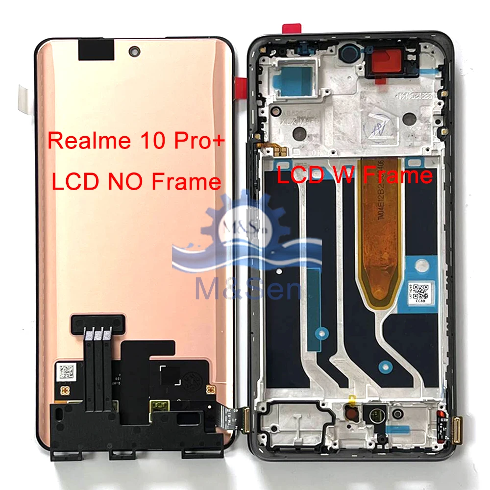 Original Amoled For Oppo A1 Pro LCD Display Screen Frame Touch Panel Digitizer For OPPO Realme 10 Pro +Plus RMX3687 RMX3686