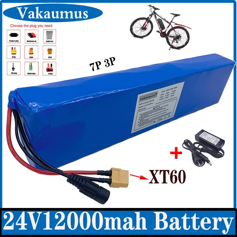 24V, 18650, 7S 3P, 500W akumulator litowo-jonowy, 10Ah 12Ah wymiana motocykla i zestaw baterii do skutera, z gniazdem BMS XT60