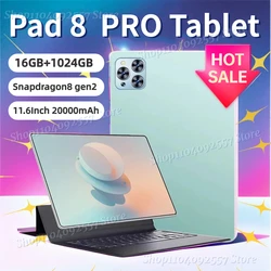 2024 Original Pad 8 Pro Tablet 11.6 inch Android 14 Global Snapdragon8gen2 16GB+1024GB 20000mah 5G Dual SIM WIFI  HD Full Screen